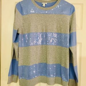 👖👠OLD NAVY COLOR BLOCK SEQUIN SWEATER Sz XL 🌸